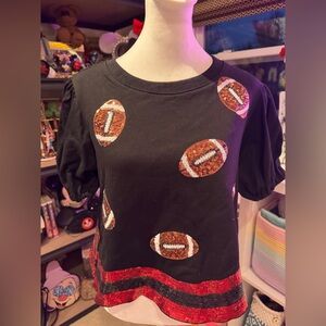 Sequin Football Gameday Top size Small NWT